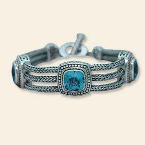 Blue Topaz and Sterling Silver Bracelet