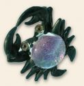 Green Glass Crab Pendant