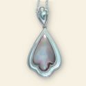 Traditional Sterling Silver and Pink Mother of Pearl Inlay Pendant
