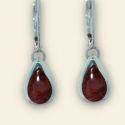 Red Spiny Oyster and Sterling Silver Tear Drop Earrings
