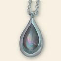 Mother of Pearl and Sterling Silver Tear Drop Pendant